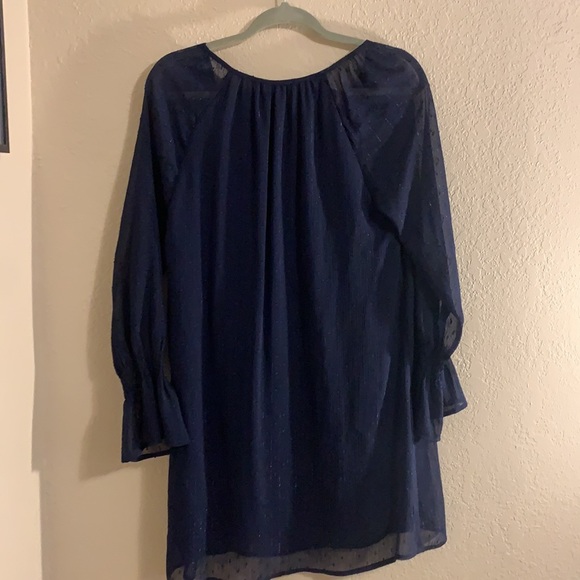 Navy blue long sleeve dress - Picture 4 of 5